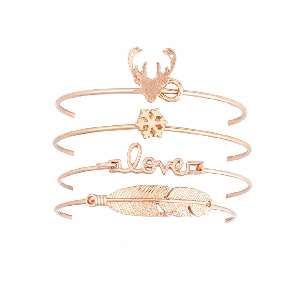 4 шт./компл. для мужчин и женщин в богемном стиле виде Головы Быка лист с