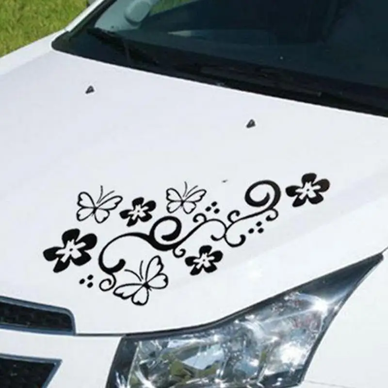 2 шт. водонепроницаемый универсальный цветок и бабочка кузова стикер ПВХ для автомобиля грузовик 47 см х 25 см