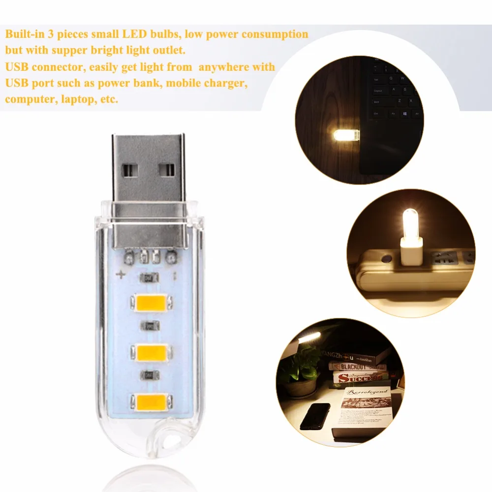 Супер яркий USB LED свет клавиатура 3/8 5730SMD Светодиодная лампа с для Power Bank PC ноутбук