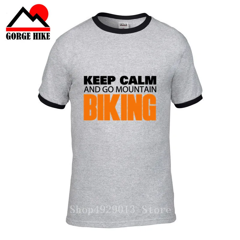 Великолепная забавная футболка для горного велосипеда с надписью Keep Calm and go