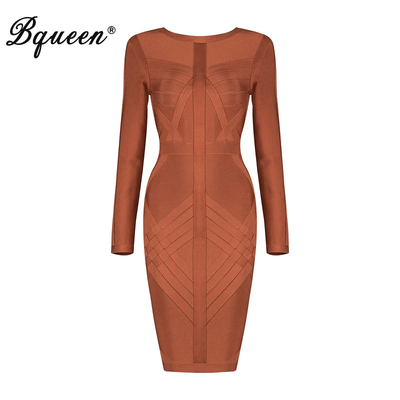 Bqueen 2017 новое поступление сексуальное с круглым вырезом до колена длинным рукавом