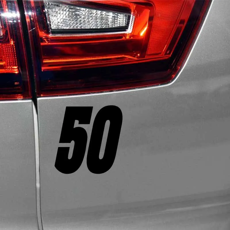 YJZT 14 9 см * 15 модный виниловый автомобильный Стайлинг lucky Number 50|Наклейки на