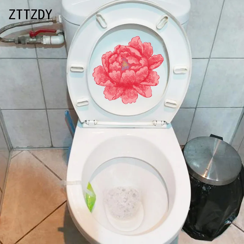 

ZTTZDY 20,4*21,1 см нарисованные вручную цветущие цветы стикер для ванной, настенные наклейки для туалета украшение дома T2-0099