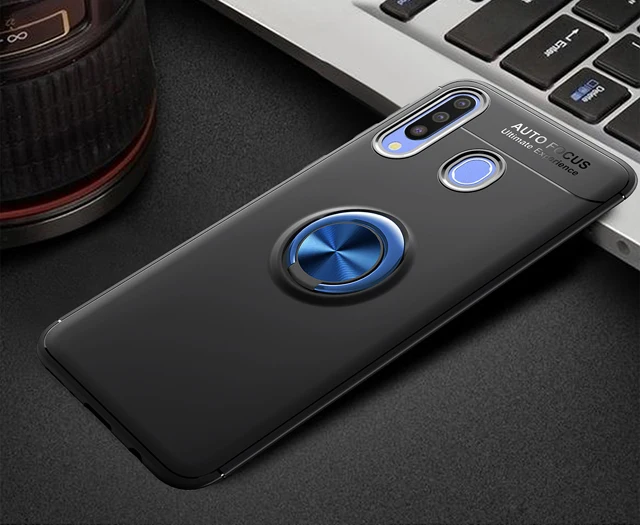 blue black Роскошный ударопрочный чехол для телефона huawei honor nova 5T Чехол-держатель Матовый силиконовый чехол с магнитным кольцом для honor nova 5t 5T Coque - Цвет: blue black