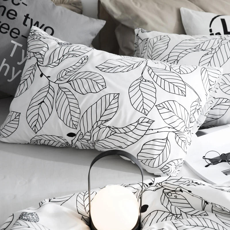 

Custom Pillow case 70*70 Pure Cotton Luxury Pillowcase 50*70 50*75 Decorative Pillow Cover Bedding for Hotel Wedding Leaf