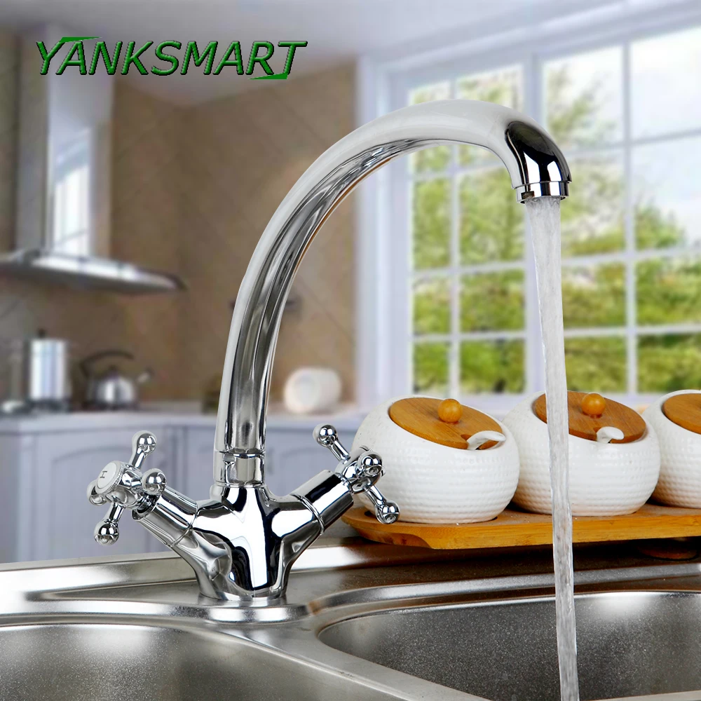 Вращающиеся хромированные полированные краны YANKSMART RU для кухни основное