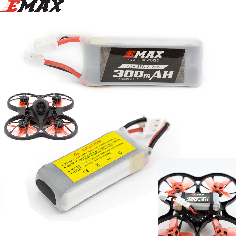 Литий полимерный аккумулятор Emax Tinyhawk 2S 7 4 V 300MHA 35C 2.2wh для гоночного дрона S Mini
