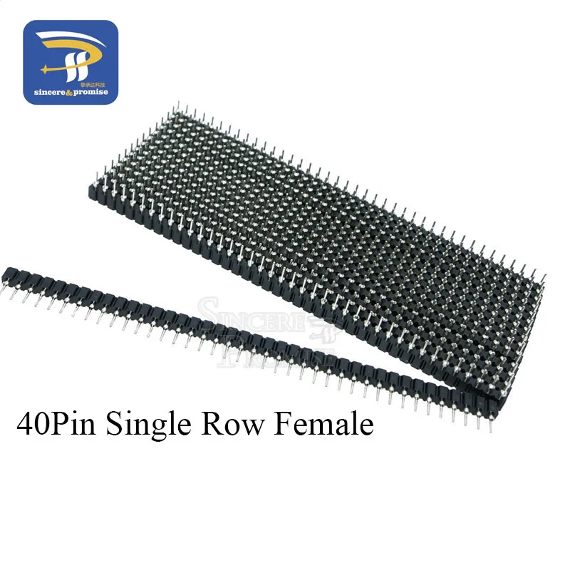Штыревой разъем 40 P 1x40 Pin 2 54 мм Круглый гнездовой для DS18B20 кристаллы и печатная