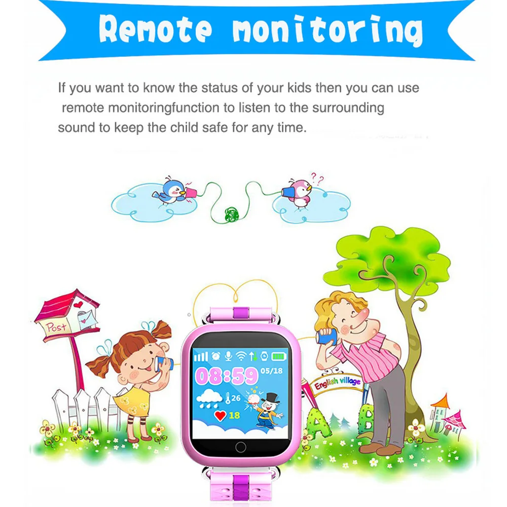Детские Смарт часы q750 с защитой от потери GPS кнопкой SOS трекером местоположения
