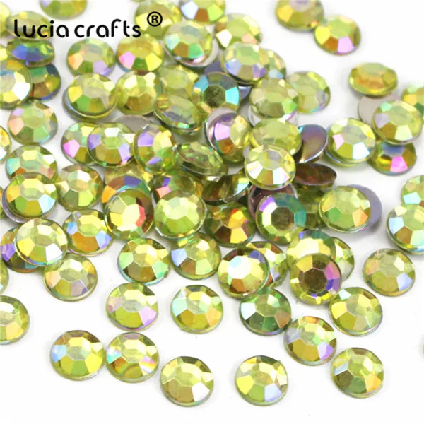 Jelly green 100pcs Lucia crafts 100 шт/200 шт 8 мм ss40 разноцветный вариант акриловые радужные Стразы Самоцветы DIY аксессуары материалы D1206 - Цвет: Jelly green 100pcs