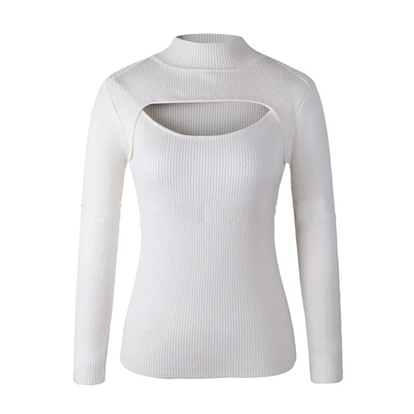Sexy White Jumpers Open Chest Shirt 