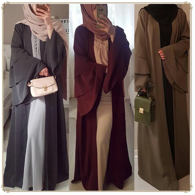 Новое поступление 2022, зимнее платье-абайя для мусульманских женщин, с рукавом пагоды, Турецкий Арабский Дубай, мусульманская мода, женское П...