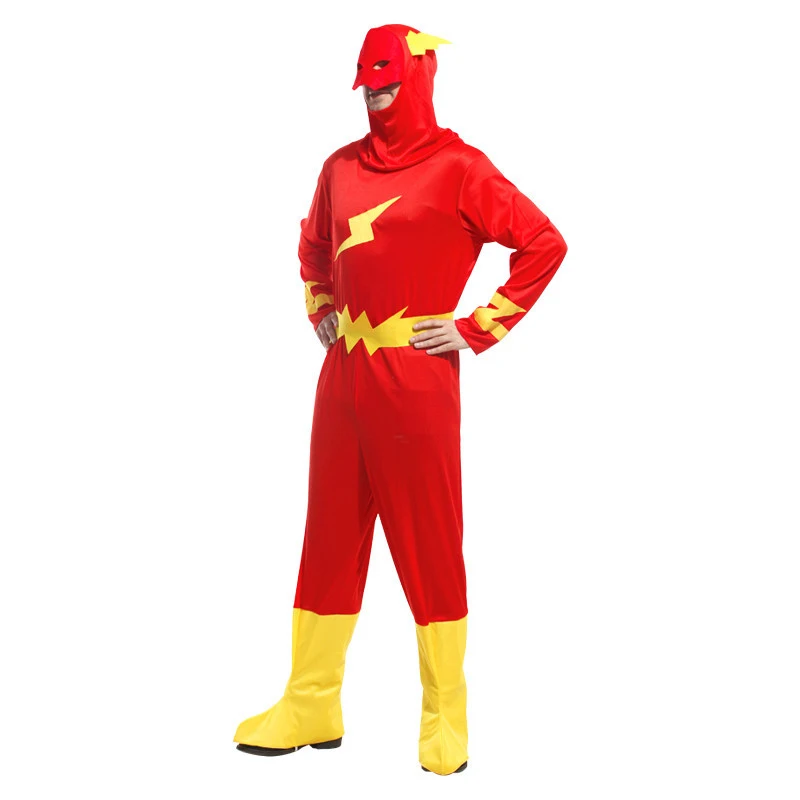 HUIHONSHE Men Red Costume Cosplay Halloween Adults The Flash Catsuit Masquerade Party Clothing | Тематическая одежда и