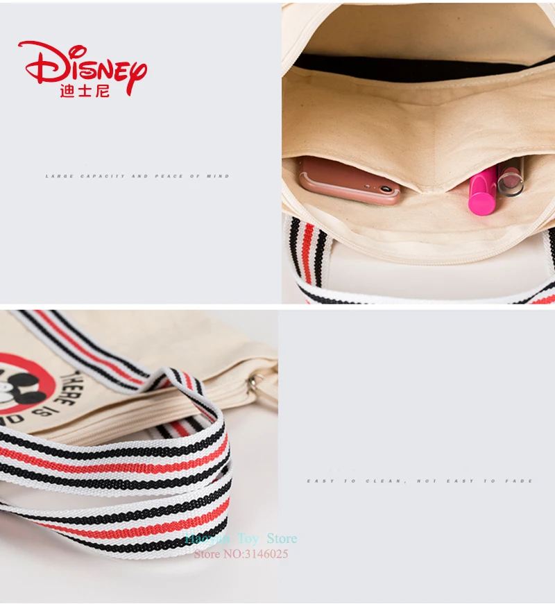 Натуральная disney Микки классический молочный Мультифункциональный Простой холст женская сумка Холщовая Сумка модная сумка для мамы для девочек Подарки горячая распродажа
