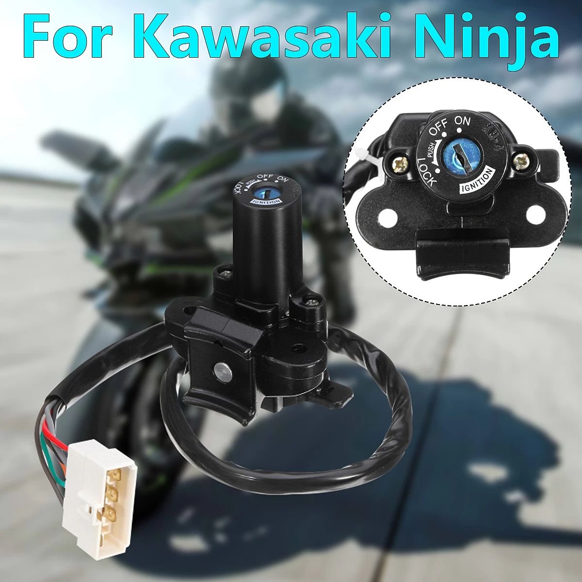Набор ключей зажигания для мотоциклов Kawasaki Ninja 250R EX 250 2008 1202 300 2013 2014|Зажигание