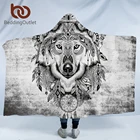 BeddingOutlet плед с капюшоном волка, плед Ловец снов в стиле племени, шерпа, носимый плед для взрослых, цветное геометрическое одеяло