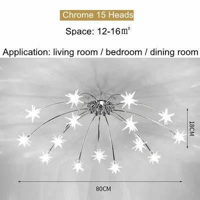 Chrome 15 Heads LukLoy Gypsophila Потолочная люстра современный простой дизайн гостиная ресторан спальня креативный модный светодиодный светильник - Цвет абажура: Chrome 15 Heads