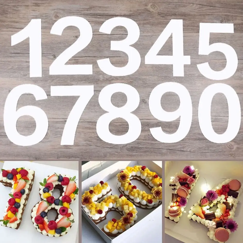

PET 0-8 Numbers Cake Mold Cake Decorating Tools Confeitaria Maker Birthday Cake Design Bakeware Pastry Tools 10/12 inch