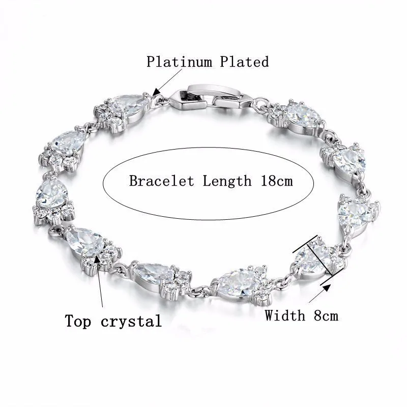 Роскошный браслет для женщин трендовый Топ кристалл сердце шарм Braclets с титановым