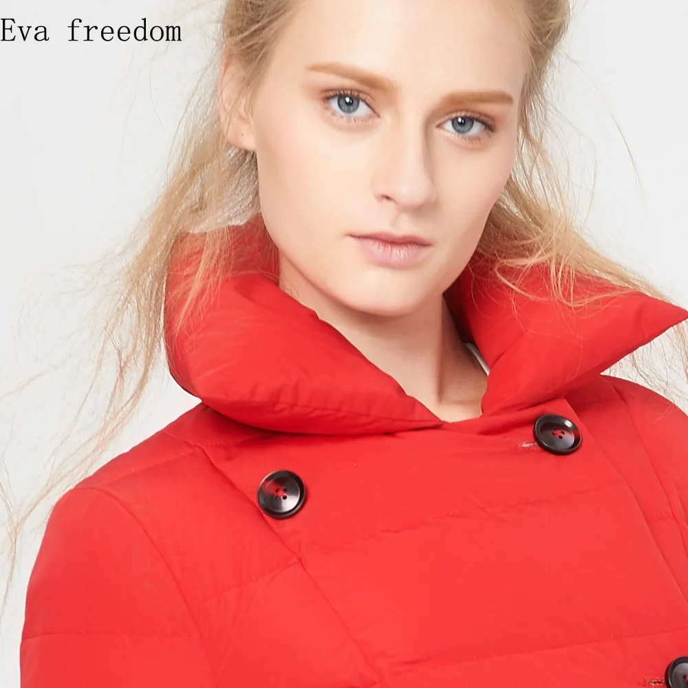 Eva freedom зимнее Новое поступление двубортный длинный женский пуховик gules зимний утепленный теплый пуховик для женщин