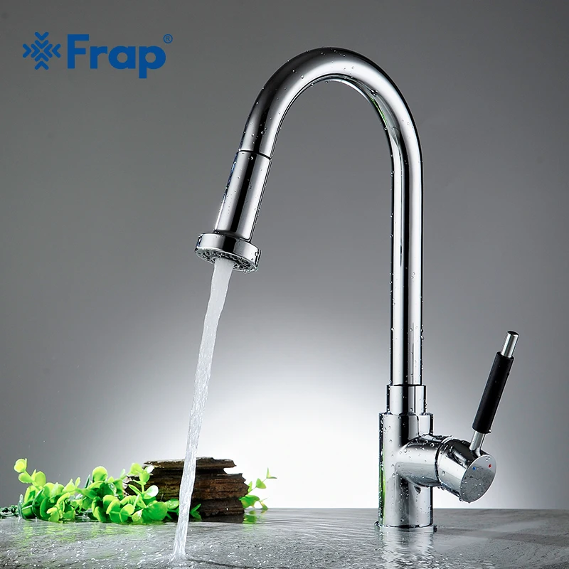 Кухонный кран Frap Y40027 однорычажный серебристый смеситель для кухни с поворотной