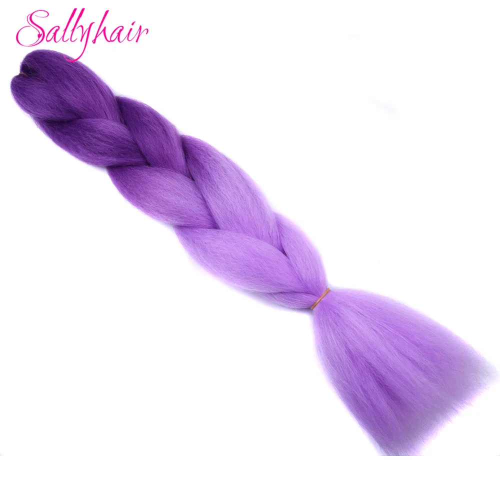 #4 Jumbo косы ombre плетение волос 2 3 тон чёрный; коричневый розовый цвет sallyhair 24 дюйма высокой Температура Волокно Синтетические волосы расширение - Цвет: #4