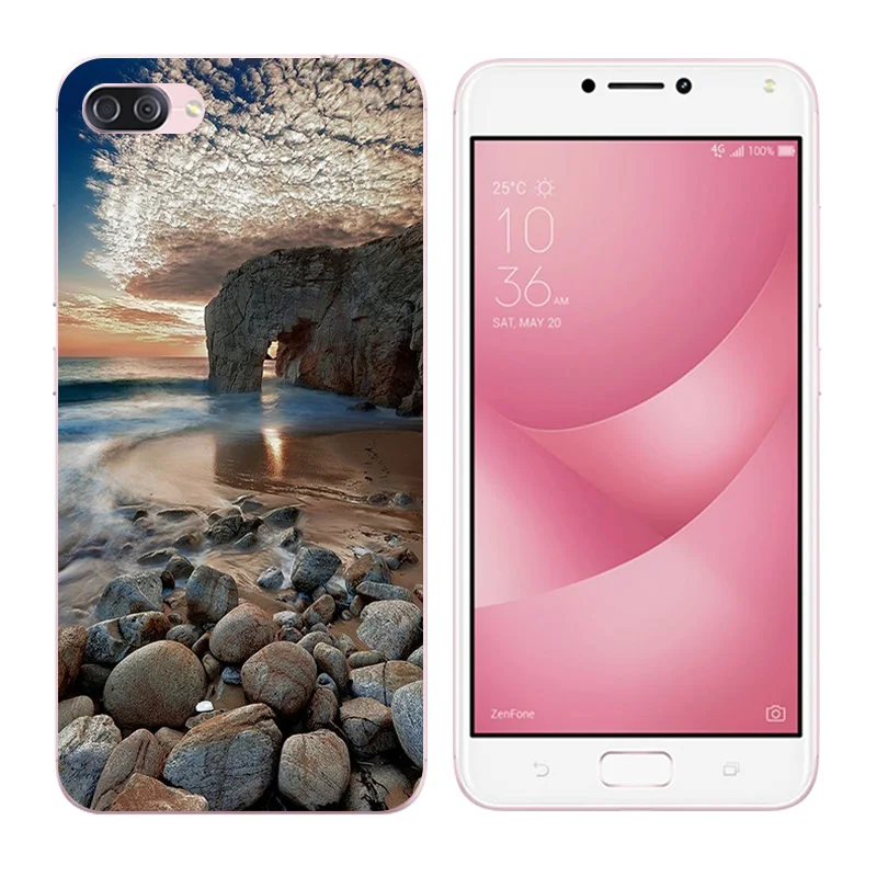 Силиконовые чехлы для Asus Zenfone 4 Max ZC520KL 5 2 &quotDIY мягкая задняя крышка из ТПУ с золотой