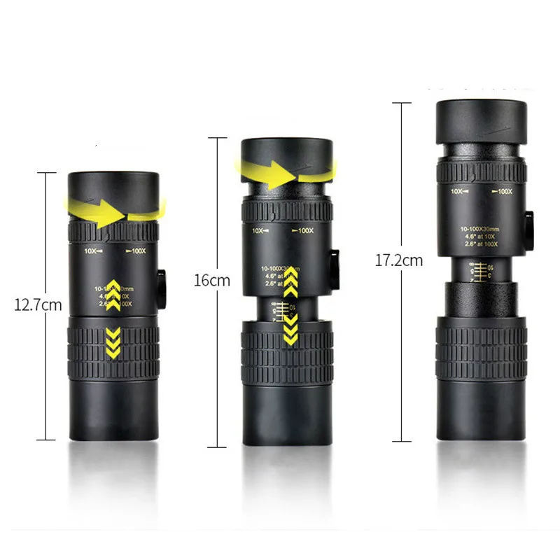 Бинокль 10-30x30 10x-30x увеличение BAK4 призма монокулярное Масштабирование Hd телескоп Универсальный монокулярный телескоп мини