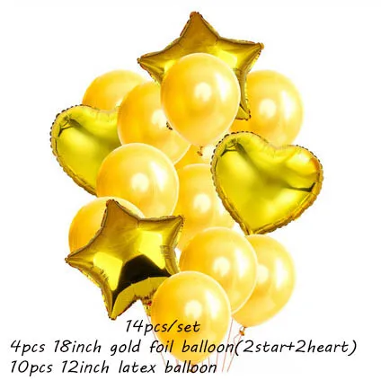 gold 14 шт мульти воздушный шар "Конфетти" с днем рождения, розовое золото, Гелиевый шар, воздушные шары, украшения, свадебные праздничные вечерние принадлежности - Цвет: gold