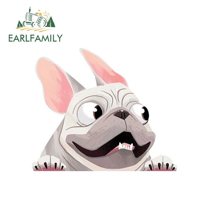 EARLFAMILY 13 см x 11 см олененок французская наклейка с бульдогом Pet виниловая наклейка с принтом собаки Животное мультфильм автомобиль наклейка s водонепроницаемый бампер аксессуары