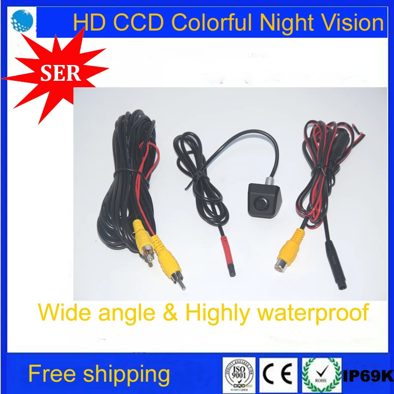 Бесплатная доставка Универсальная задняя камера заднего вида автомобиля HD CCD Черный металлический корпус водонепроницаемая парковка ночного видения Акция на.