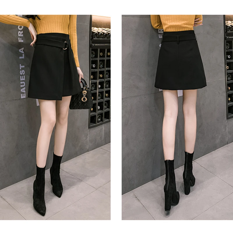 Женская летняя замшевая мини юбка Neophil 2020 модная повседневная облегающая черная - Фото №1