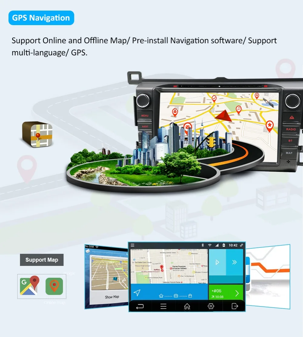 Восьмиядерный 8 дюймов Android 9,0 2din автомобильный радиоприемник для 2013 RAV4 Радио Навигация с gps Радио wifi радио Кассетный рекордер