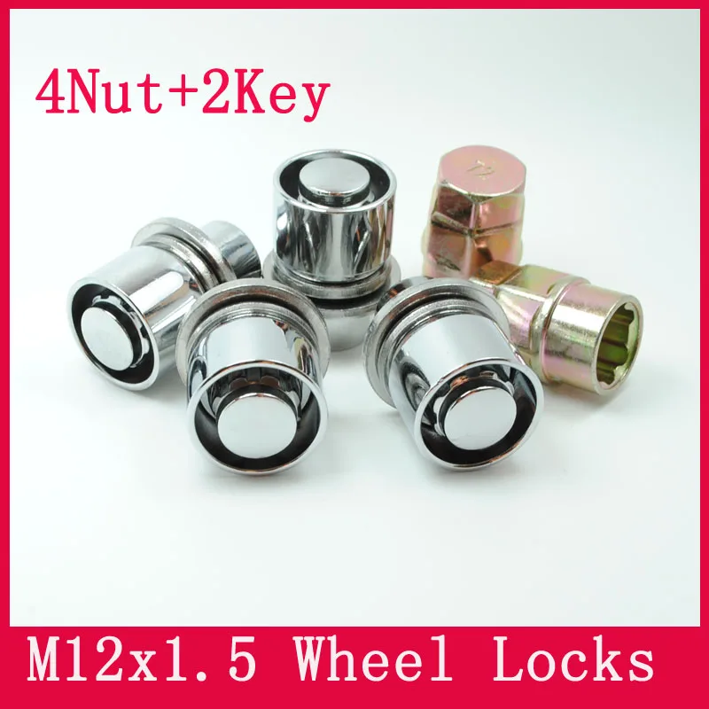 4 гайки + 2 ключа M12x1.5 плоская гайка из сплава замки для колеса колеса/обода toyota