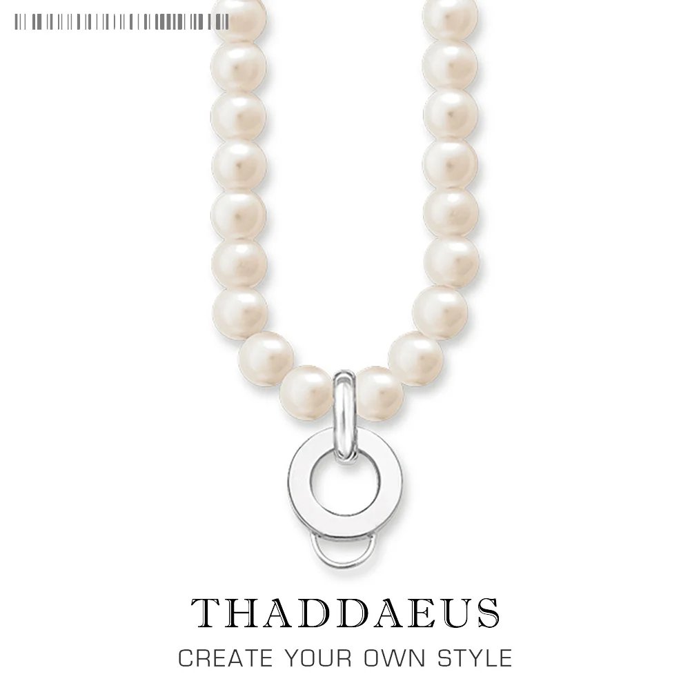 

Necklace Freshwater Pearl Charm Carrier New Strand Silver Fashion Jewelry Europe Style Glam Bijoux Gift For Women Friend
