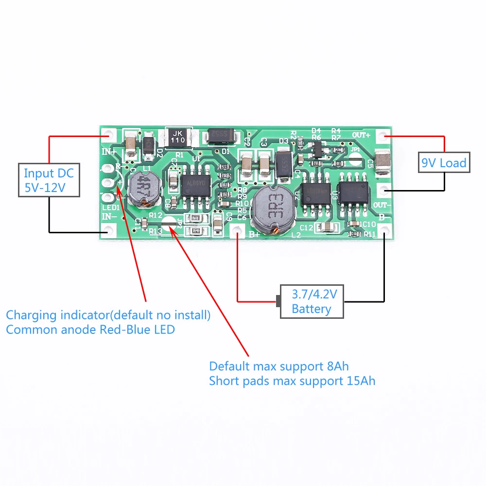DC DC5V 12V to 9V зарядный модуль для литиевой батареи 18650|Бесперебойное