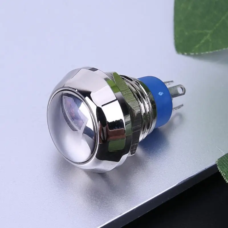12 мм водонепроницаемый лодочный автомобильный мотоциклетный переключатель с круглой головкой мгновенная кнопка из нержавеющей стали металлический переключатель ВКЛ-ВЫКЛ с функцией NC