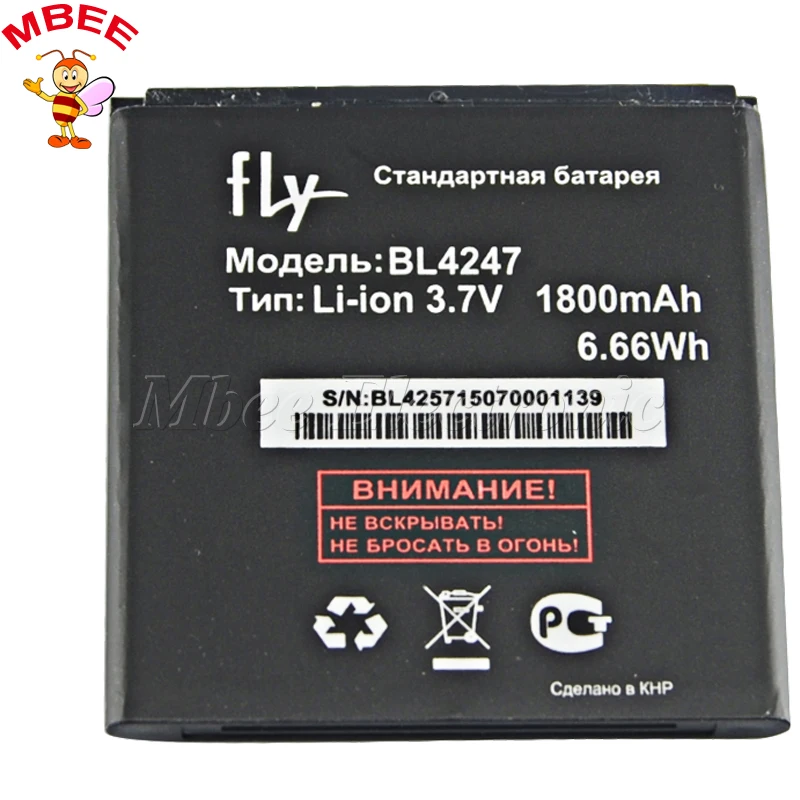 Аккумулятор BL4247 для fly iq442 Quad Miracle 1 BL 4247 1800 мАч мобильный телефон аккумулятор|battery