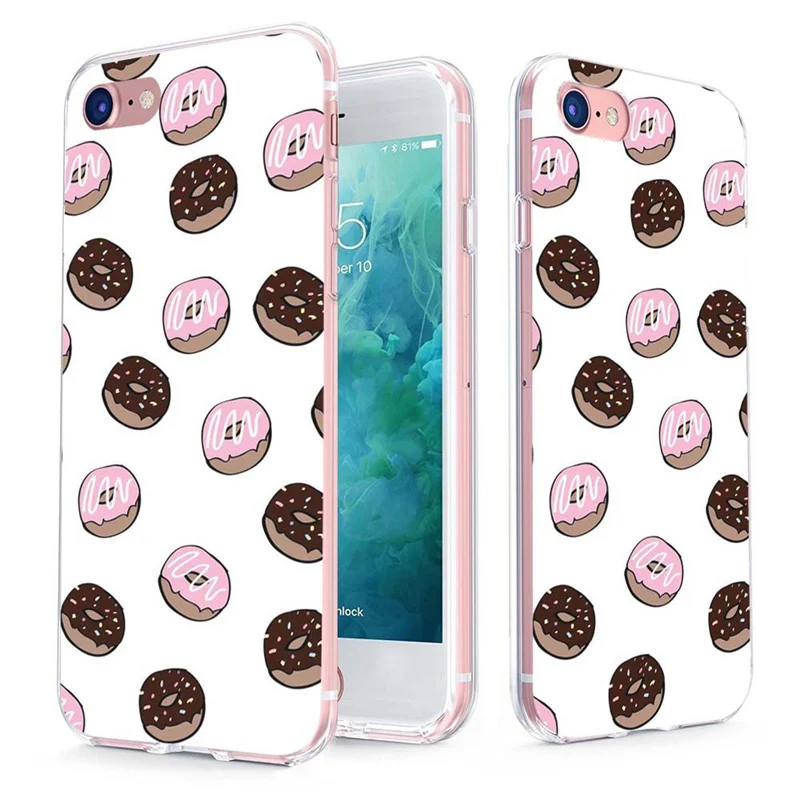 MLCRIYG Soft Phone Case For iPhone 6 6S Plus 7 7Plus 8Plus X TPU Colorful Pizza Cake Watermelon Pattern Fundas C056 |