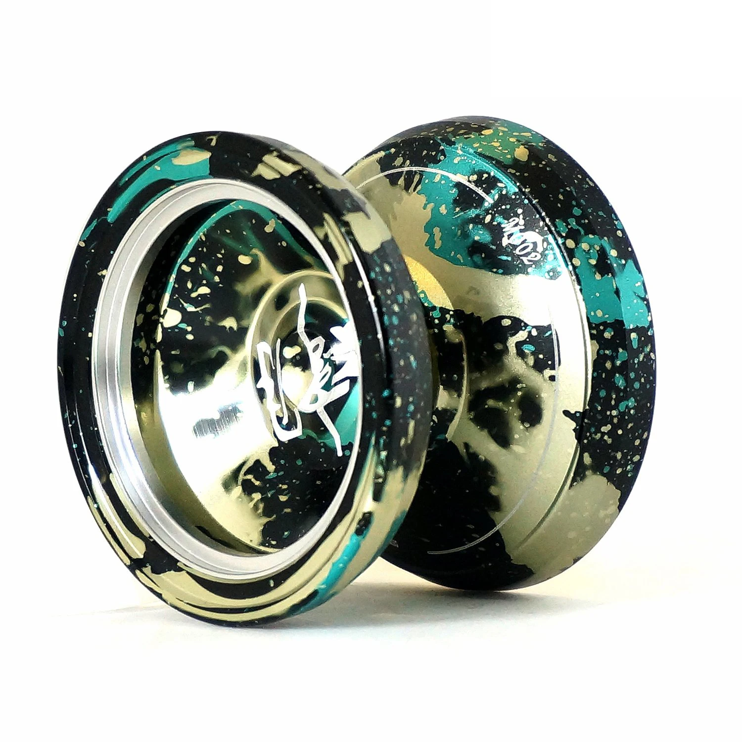 

MAGIC YOYO style M002 Acid Wash Color Anodized Surface and Stainless Center Bearing Black+Green+Yellow