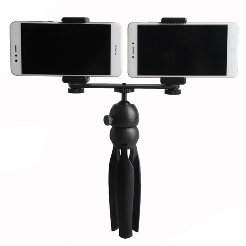 TOP Tripod digital mobile phone dual holder appearance photography bracket lazy | Электроника