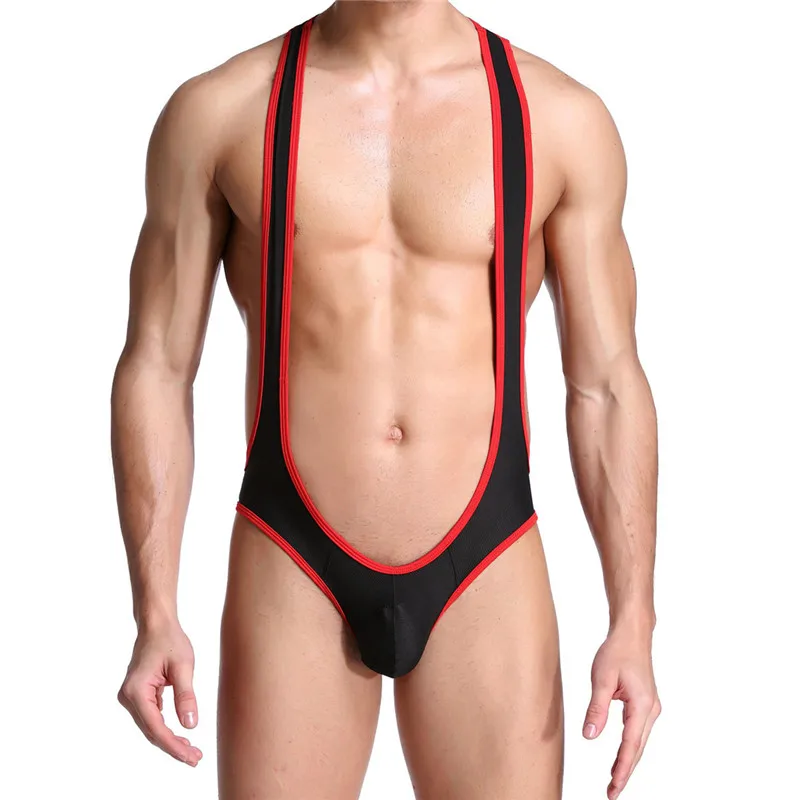Sexy Men Undershirts JumpSuit One-Piece Suits Open Butt Wrestling Singlet Breathable BodySuit Exotic Super Soft Undershirt