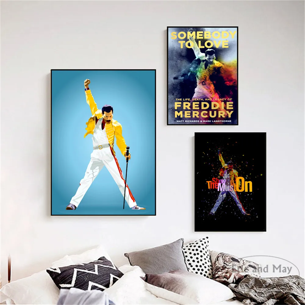 

Настенные картины Freddie Mercury Rock n Roll, настенные картины, плакаты, картины без рамы, украшения для дома