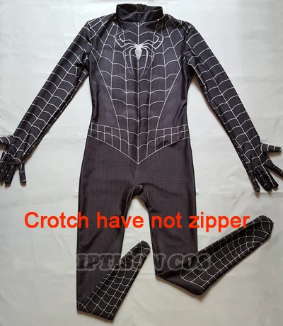kids black spiderman Черный для мальчиков по мотивам комикса «Человек-паук»; костюм Venom Детский костюм супергероя, Косплэй лайкры боди костюмы зентай костюм для Хэллоуина с длинным рукавом нарядное детское платье - Цвет: kids black spiderman