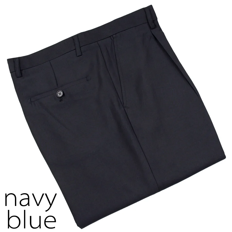 Navy Blue Мужские костюмные брюки повседневные деловые брюки для официального костюма Весна и лето приталенный крой Высокое качество молния Свадьба бренд дизайн B051 - Цвет: Navy Blue