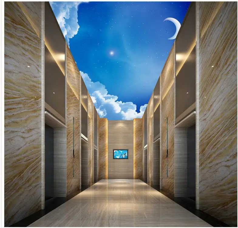 Пользовательские 3d фото настенная бумага Фэнтези Луна облако потолок ТВ фон обои