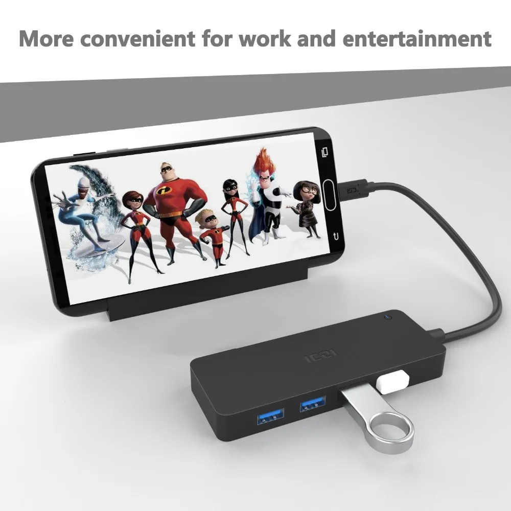 ICZI USB-C концентратор до 4 USB 3,0 портов адаптер type c otg концентратор для передачи данных конвертер для ноутбука Macbook lenovo мобильный телефон