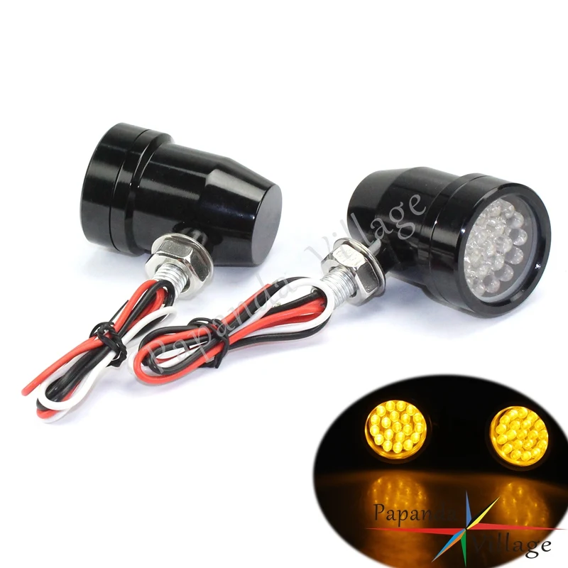 

Черные алюминиевые светодиодные фонарики указатели поворота с отверстием 10 мм для Kawasaki VN Yamaha V-Star Honda VTX M 109 R