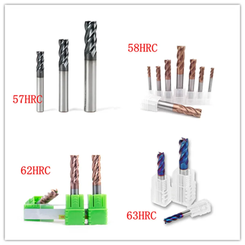Фрезы 4F/2F D1.0X3X50L HRC50 1 мм x 50 4 концевые фрезы квадратные твердосплавные карбид