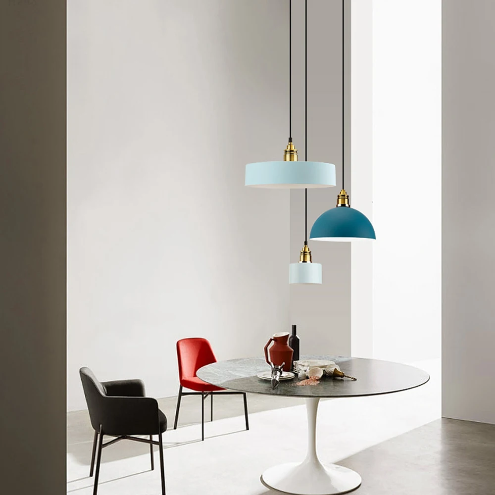 NEW Style Creative Wood Iron Colored Pendant Lights Dining Room Metal Hanging Lamps Light Bar Nordic Designer | Лампы и освещение